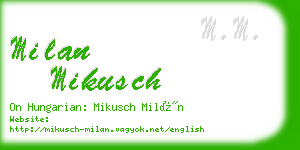 milan mikusch business card
